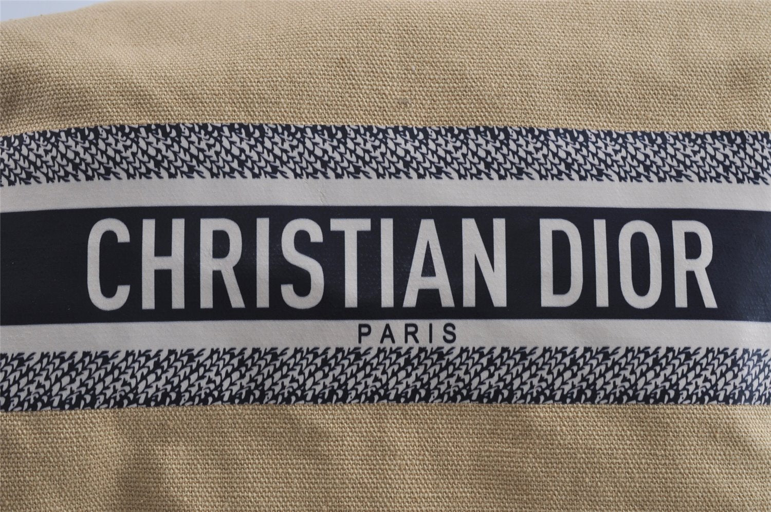 Authentic Christian Dior Vintage Shoulder Tote Bag Canvas Beige CD 8671I
