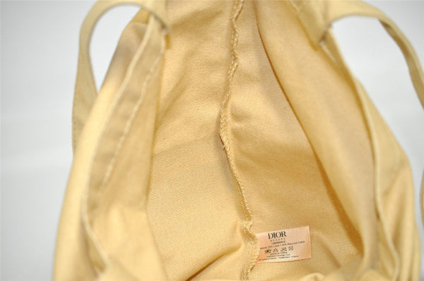 Authentic Christian Dior Vintage Shoulder Tote Bag Canvas Beige CD 8671I