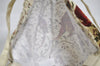 Authentic Christian Dior Tiger Pattern Shoulder Tote Bag Canvas White 8672I
