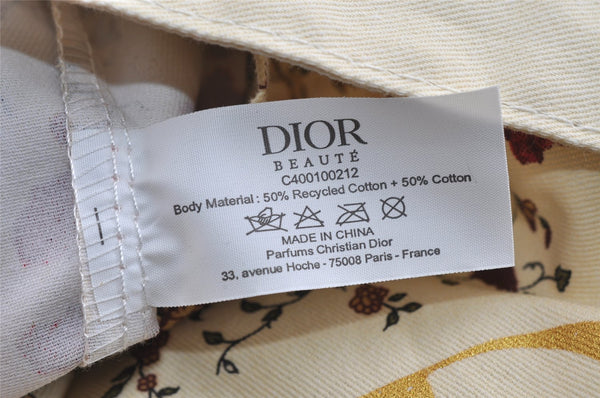 Authentic Christian Dior Tiger Pattern Shoulder Tote Bag Canvas White 8672I