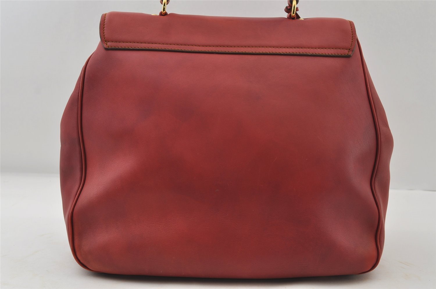 Authentic MIU MIU Vintage Leather Shoulder Hand Bag Red 8673I