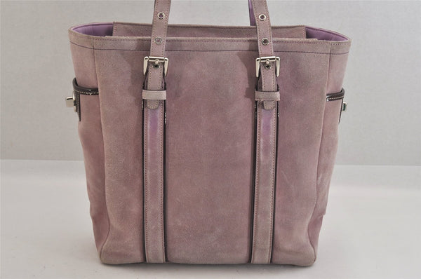 Authentic COACH Vintage Shoulder Tote Bag Purse Suede 8E93 Purple 8673M