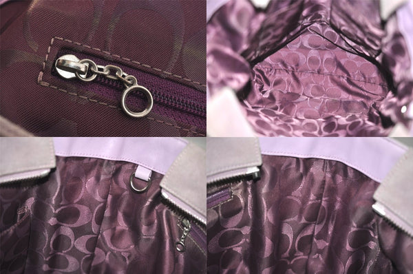 Authentic COACH Vintage Shoulder Tote Bag Purse Suede 8E93 Purple 8673M