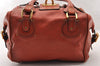 Authentic Chloe Vintage Paddington Leather Shoulder Hand Bag Red 8676I