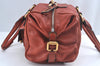 Authentic Chloe Vintage Paddington Leather Shoulder Hand Bag Red 8676I