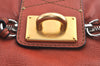 Authentic Chloe Vintage Paddington Leather Shoulder Hand Bag Red 8676I
