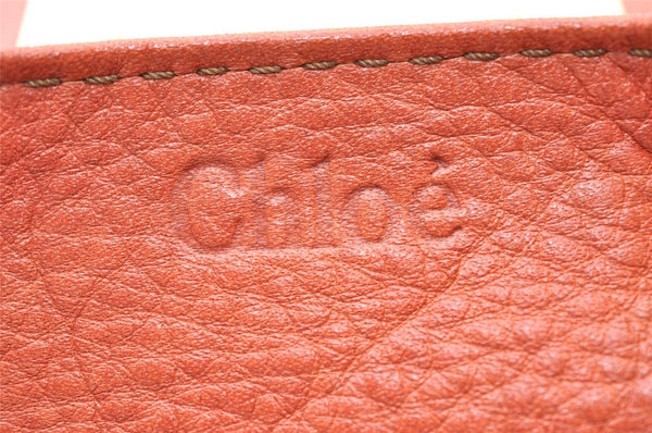 Authentic Chloe Vintage Paddington Leather Shoulder Hand Bag Red 8676I