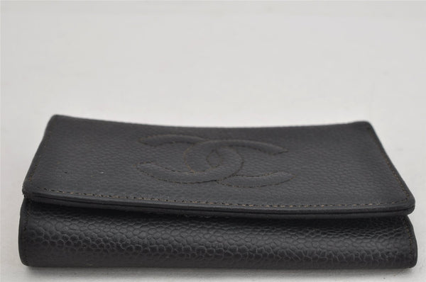 Authentic CHANEL Caviar Skin 6 Six Hooks Key Case Purse CC Logo Black 8677J