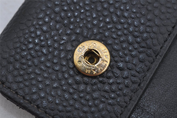 Authentic CHANEL Caviar Skin 6 Six Hooks Key Case Purse CC Logo Black 8677J