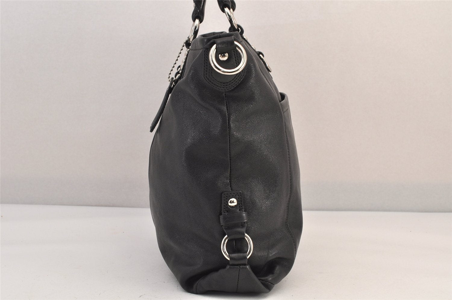 Authentic COACH Vintage 2Way Shoulder Hand Bag Purse Leather F15444 Black 8677M