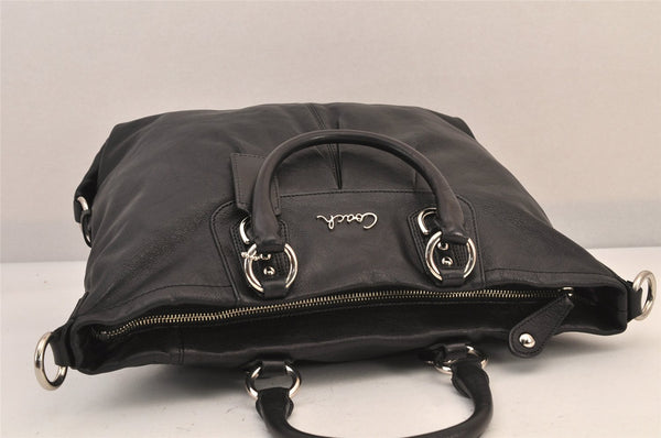Authentic COACH Vintage 2Way Shoulder Hand Bag Purse Leather F15444 Black 8677M