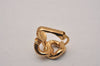 Authentic Christian Dior Clip-On Earrings Rhinestone Gold Plated CD 8678I
