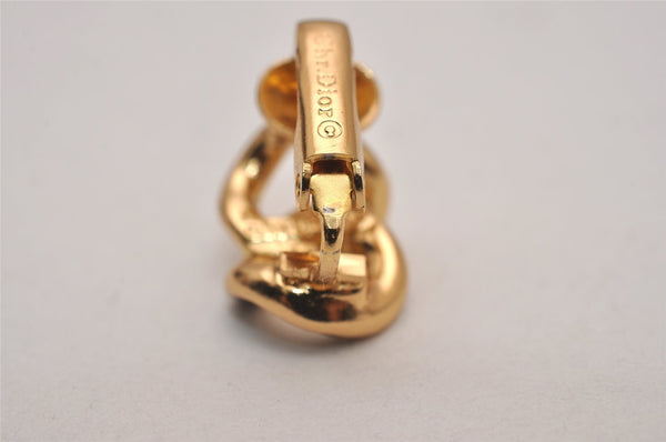 Authentic Christian Dior Clip-On Earrings Rhinestone Gold Plated CD 8678I