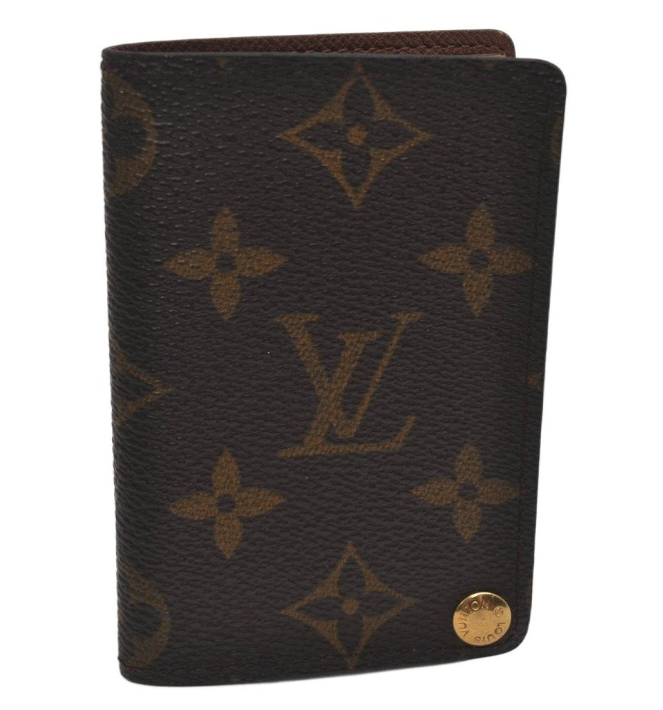 Auth Louis Vuitton Monogram Porte Cartes Credit Pression M60937 Card Case 8678J