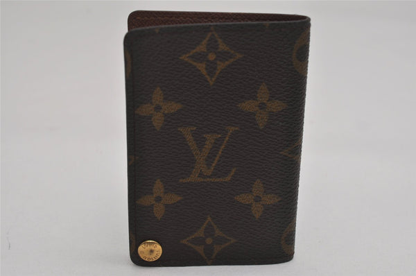 Auth Louis Vuitton Monogram Porte Cartes Credit Pression M60937 Card Case 8678J