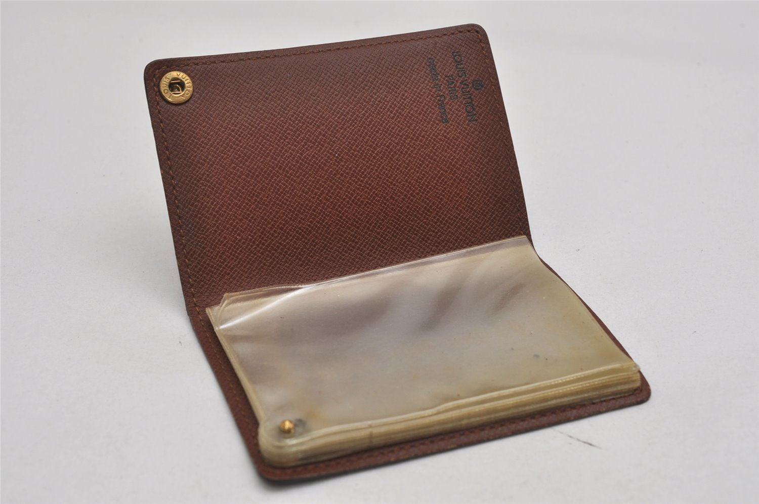Auth Louis Vuitton Monogram Porte Cartes Credit Pression M60937 Card Case 8678J