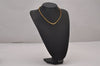 Authentic Christian Dior Gold Tone Rhinestone Chain Pendant Necklace CD 8679I