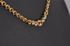 Authentic Christian Dior Gold Tone Rhinestone Chain Pendant Necklace CD 8679I