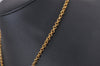 Authentic Christian Dior Gold Tone Rhinestone Chain Pendant Necklace CD 8679I