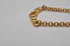 Authentic Christian Dior Gold Tone Rhinestone Chain Pendant Necklace CD 8679I