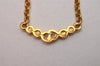 Authentic Christian Dior Gold Tone Rhinestone Chain Pendant Necklace CD 8679I