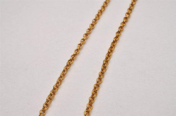 Authentic Christian Dior Gold Tone Rhinestone Chain Pendant Necklace CD 8679I