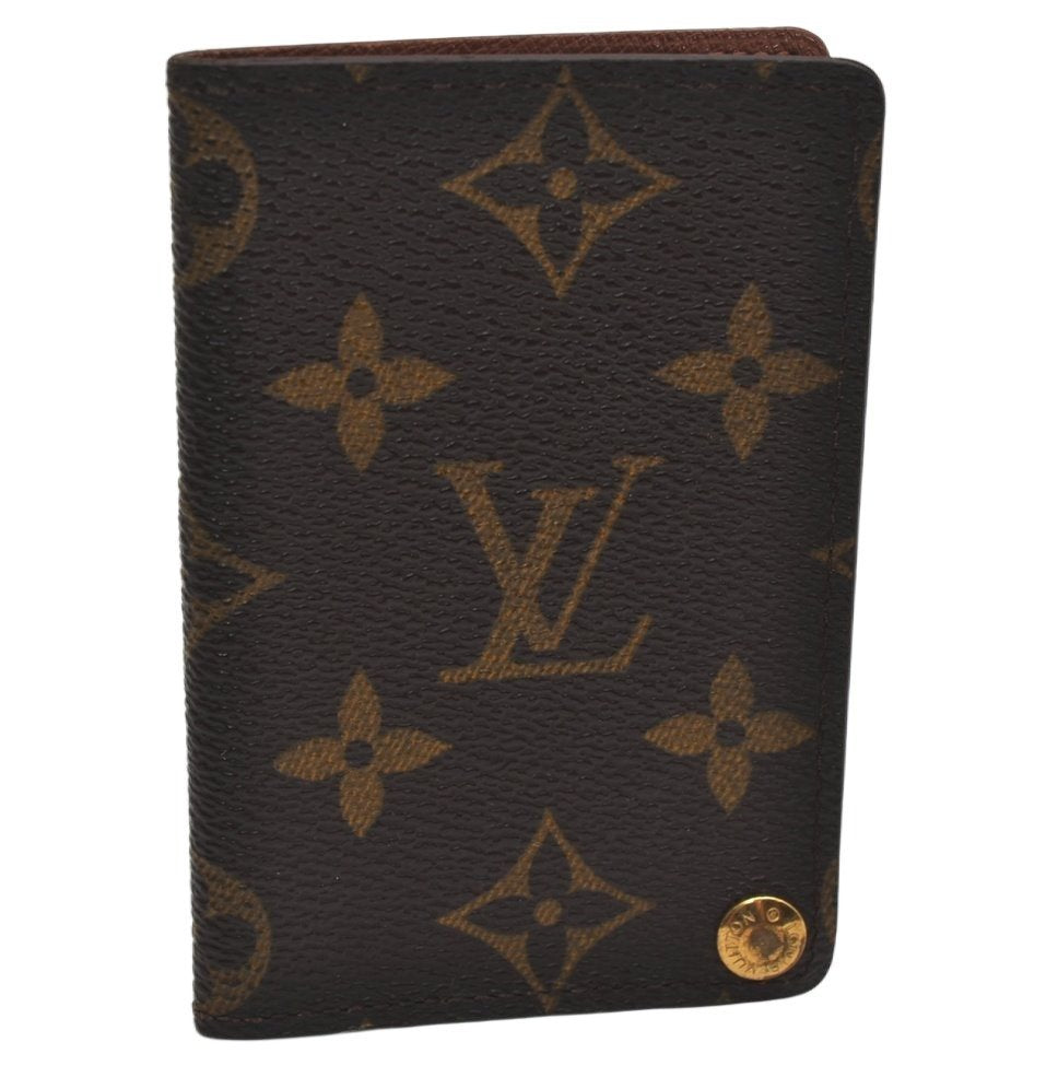 Auth Louis Vuitton Monogram Porte Cartes Credit Pression M60937 Card Case 8679J