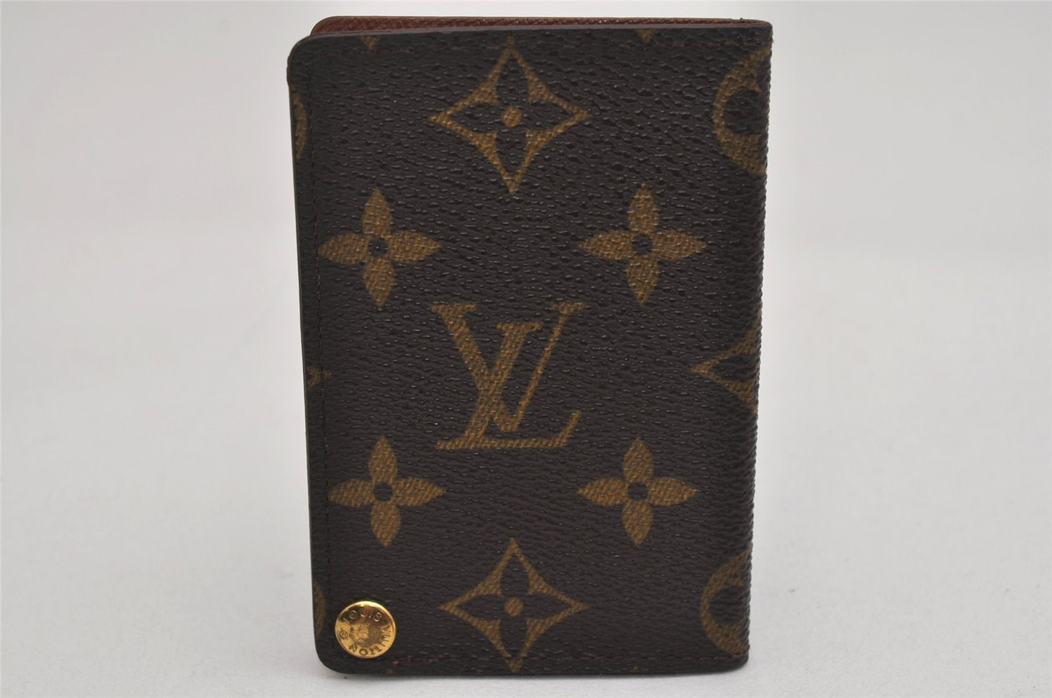 Auth Louis Vuitton Monogram Porte Cartes Credit Pression M60937 Card Case 8679J