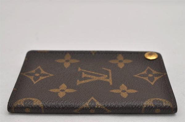 Auth Louis Vuitton Monogram Porte Cartes Credit Pression M60937 Card Case 8679J