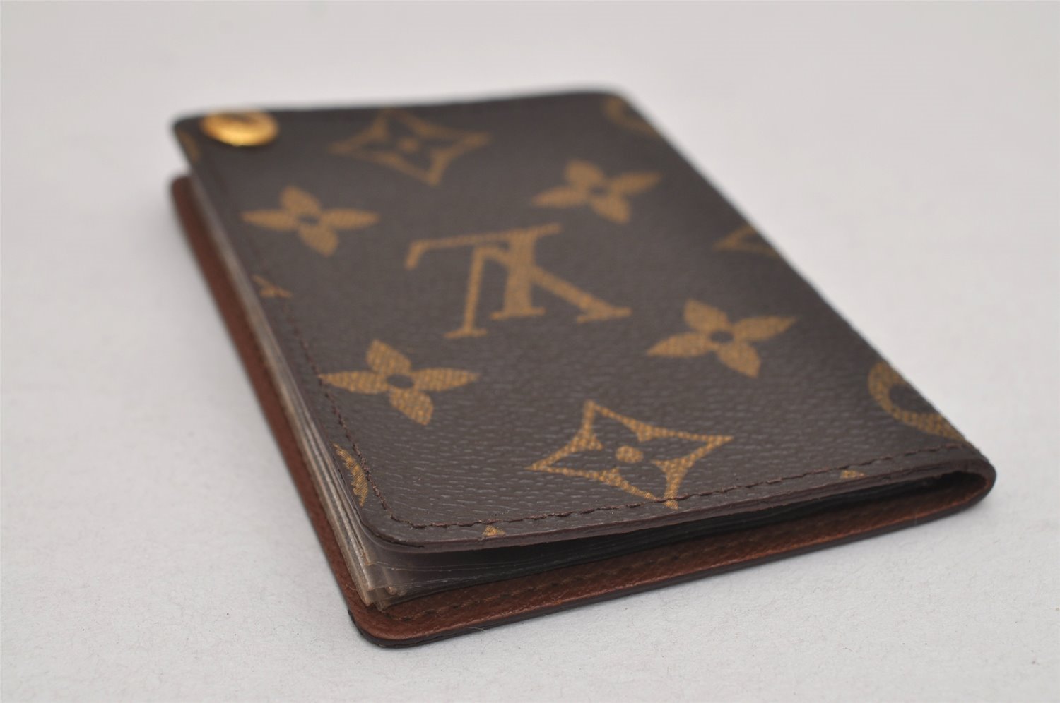 Auth Louis Vuitton Monogram Porte Cartes Credit Pression M60937 Card Case 8679J