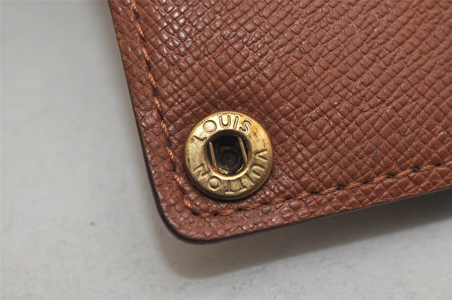 Auth Louis Vuitton Monogram Porte Cartes Credit Pression M60937 Card Case 8679J