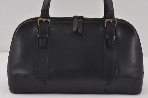 Authentic BURBERRY Vintage Leather Shoulder Hand Boston Bag Black 8680I