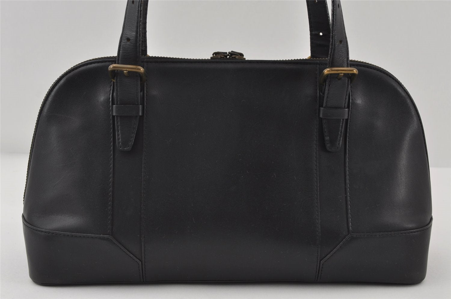 Authentic BURBERRY Vintage Leather Shoulder Hand Boston Bag Black 8680I