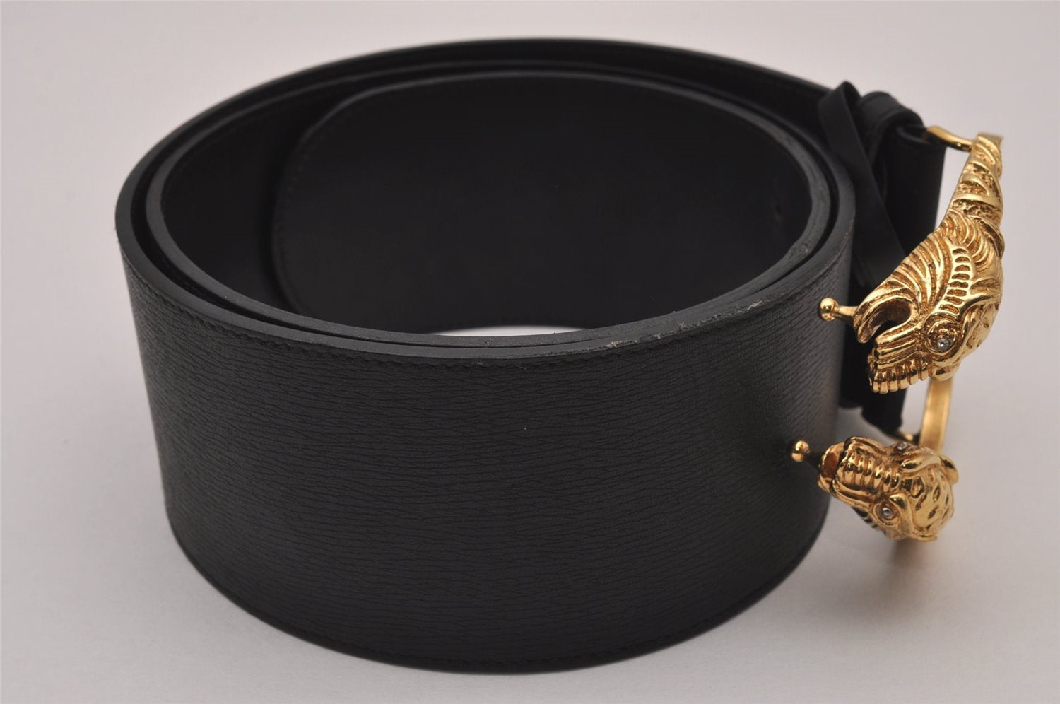 Authentic GUCCI Vintage Double Tiger Belt Leather Size 85cm 33.5