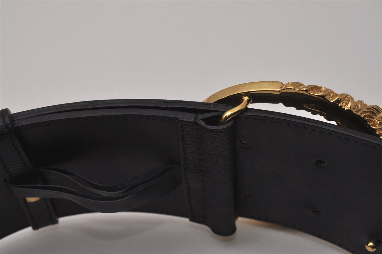 Authentic GUCCI Vintage Double Tiger Belt Leather Size 85cm 33.5