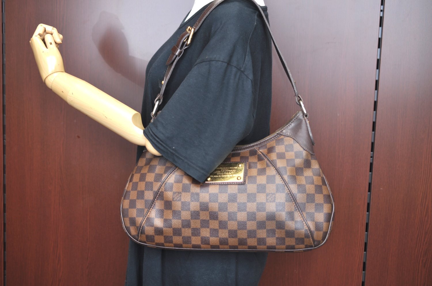 Authentic Louis Vuitton Damier Thames GM Shoulder Hand Bag N48181 LV 8682H