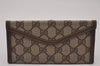 Authentic GUCCI Vintage Long Wallet Purse GG PVC Leather Brown 8682I