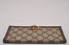 Authentic GUCCI Vintage Long Wallet Purse GG PVC Leather Brown 8682I