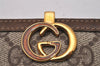 Authentic GUCCI Vintage Long Wallet Purse GG PVC Leather Brown 8682I