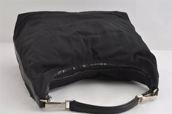 Authentic GUCCI Vintage Shoulder Tote Bag Nylon Leather 0011955 Black 8683I