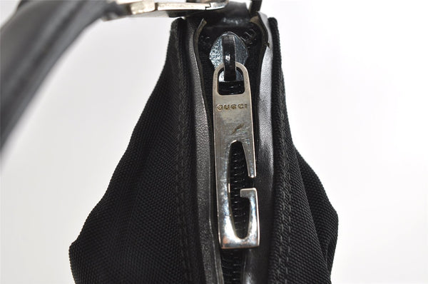 Authentic GUCCI Vintage Shoulder Tote Bag Nylon Leather 0011955 Black 8683I