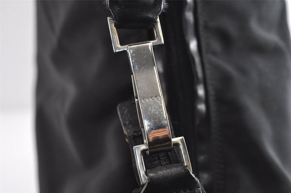 Authentic GUCCI Vintage Shoulder Tote Bag Nylon Leather 0011955 Black 8683I