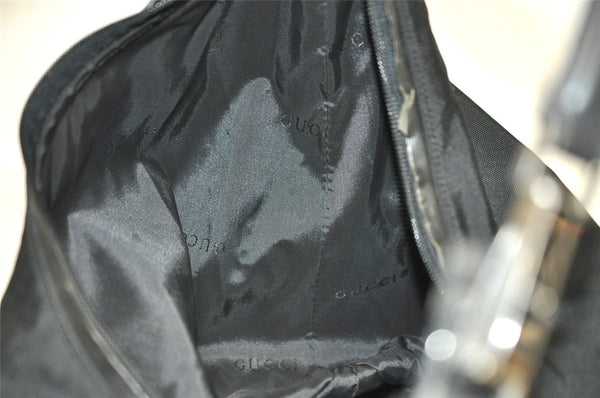 Authentic GUCCI Vintage Shoulder Tote Bag Nylon Leather 0011955 Black 8683I