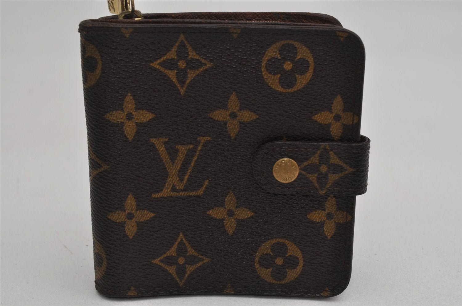 Authentic Louis Vuitton Monogram Compact Zip Bifold Wallet Purse M61667 LV 8683J