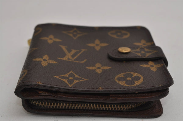 Authentic Louis Vuitton Monogram Compact Zip Bifold Wallet Purse M61667 LV 8683J