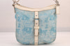Authentic COACH Shoulder Cross Body Bag Purse Canvas Leather F14036 Blue 8683M