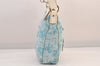 Authentic COACH Shoulder Cross Body Bag Purse Canvas Leather F14036 Blue 8683M