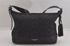 Authentic COACH Signature Shoulder Bag Purse Canvas Leather 25664 Black 8685M