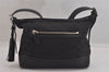 Authentic COACH Signature Shoulder Bag Purse Canvas Leather 25664 Black 8685M