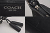 Authentic COACH Signature Shoulder Bag Purse Canvas Leather 25664 Black 8685M